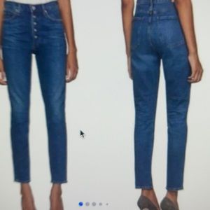 Citizens of Humanity Olivia high rise slim ankle exposed button fly jeans